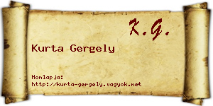 Kurta Gergely névjegykártya